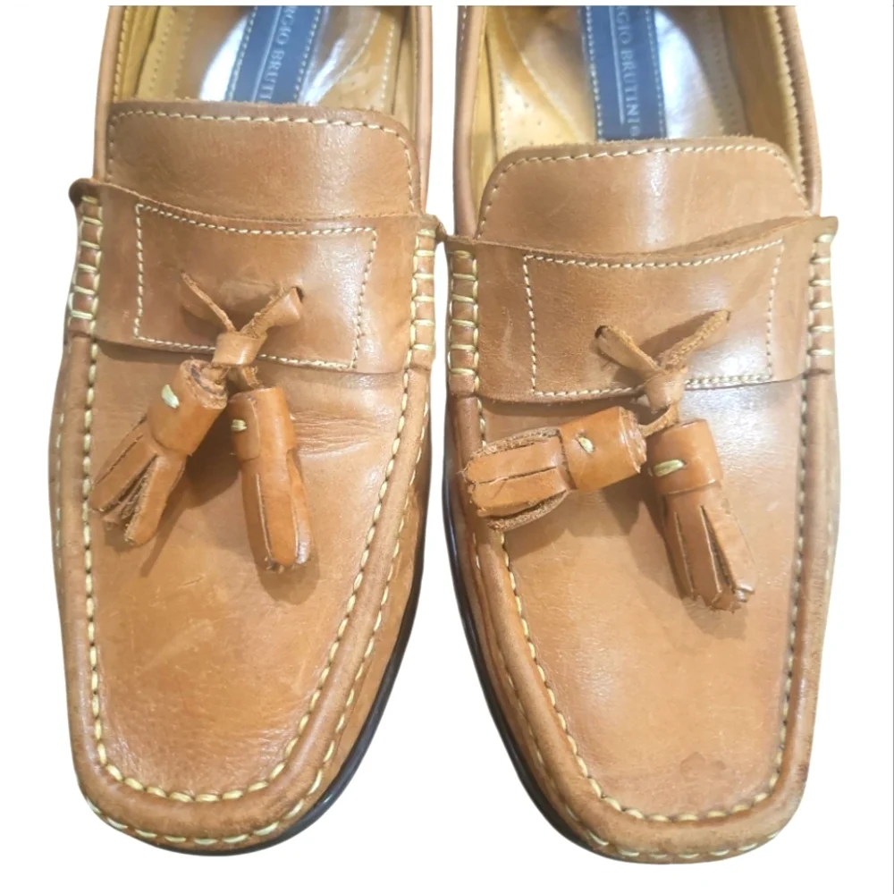 Giorgio Brutini men's brown leather tassel Leather Tassel Loafers Sz 8.5